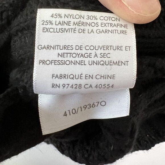 NEW White + Warren Black Chunky Knit Zip High Neck Cardigan Sweater - Picture 8 of 10